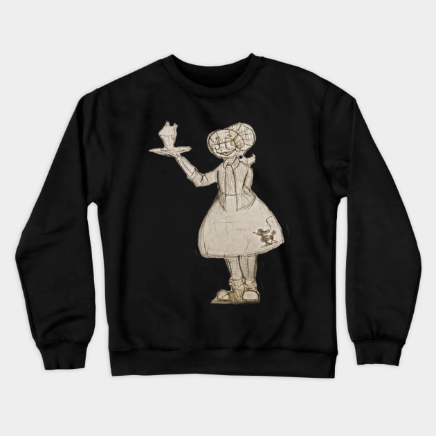 Fifties Robot Waitress Crewneck Sweatshirt by BlueGoo